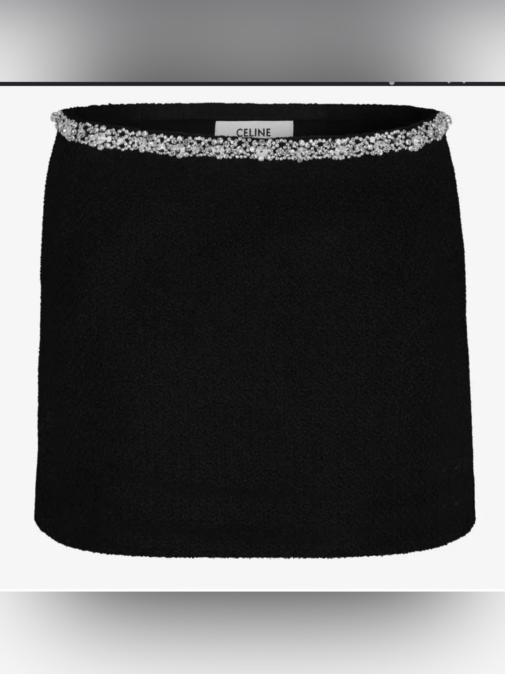 Celine Black Mini Skirt with Silver Embellishments
